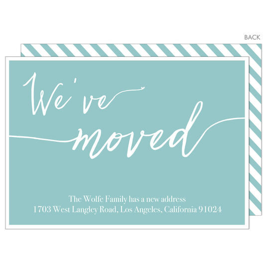 Teal We've Moved Moving Announcements